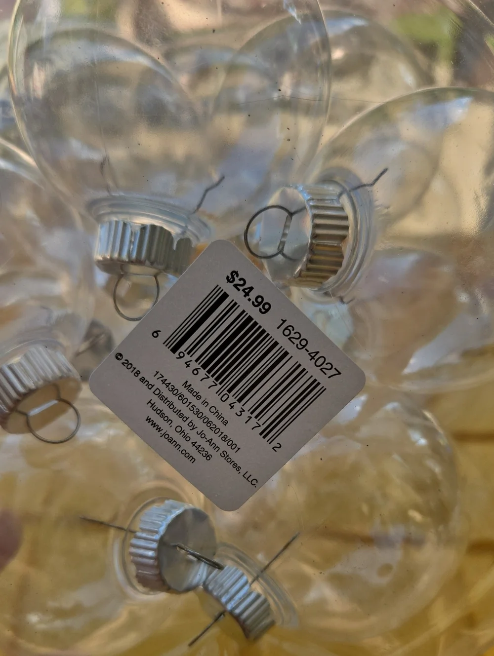 Clear Plastic Ornaments - 25 Pack